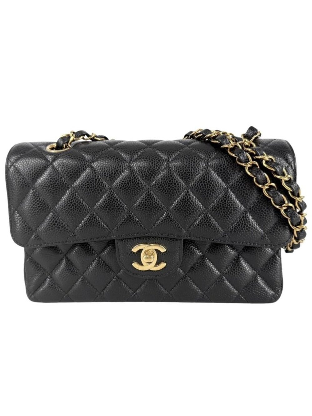 Chanel Shoulder Bag Quilted 23 Double Chain Flap Crossbody CC Logo Turnlock